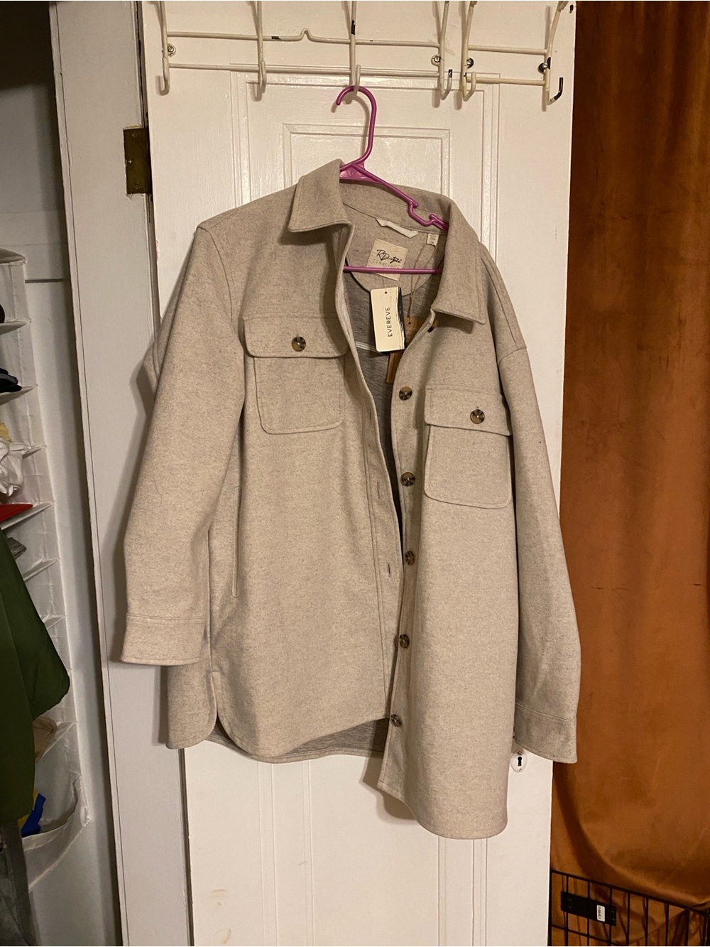 RD Style Light Beige Utility Shacket Jacket
